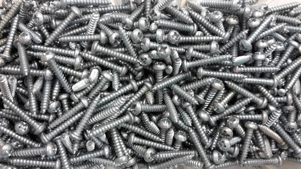 Pile of steel screws